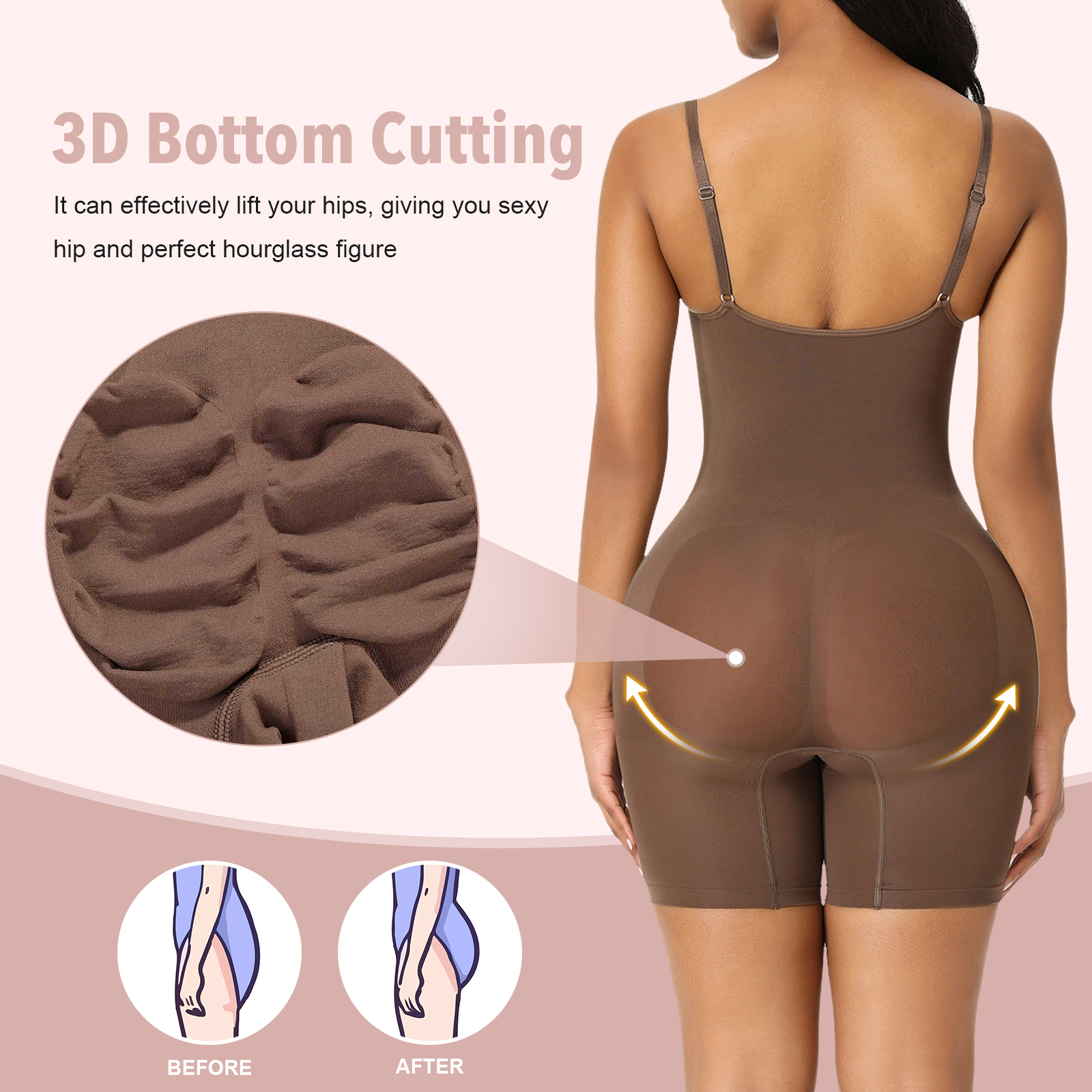 Ebony Blossom Women’s Booty Sculptor Bodysuit Shapewear