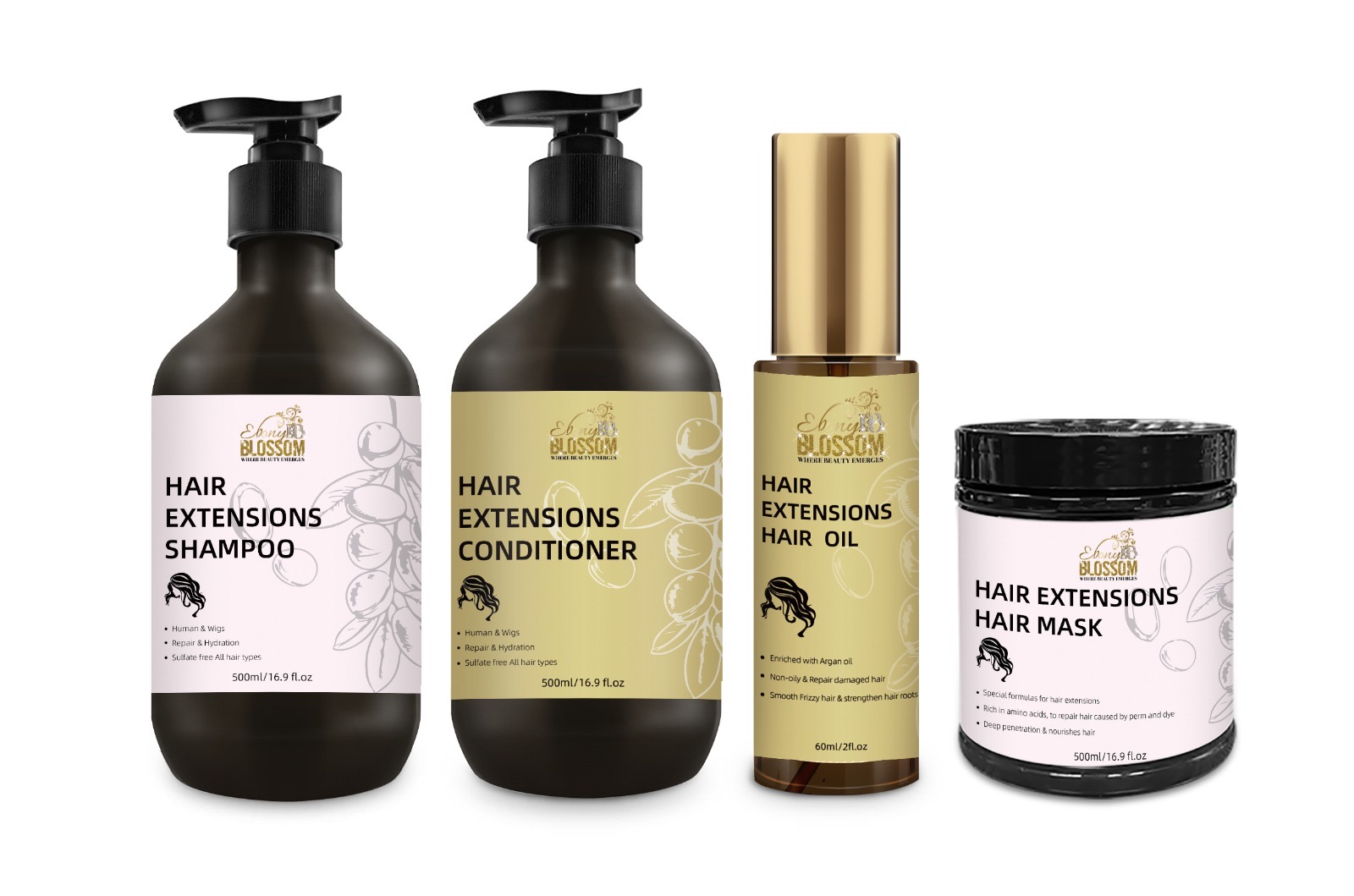 Ebony Blossom Wig Hair Care Set